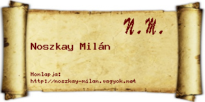 Noszkay Milán névjegykártya